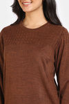 Zivame Retro Peek Jumpers Flat Knit Loungewear Top - Brown — thumbnail 5